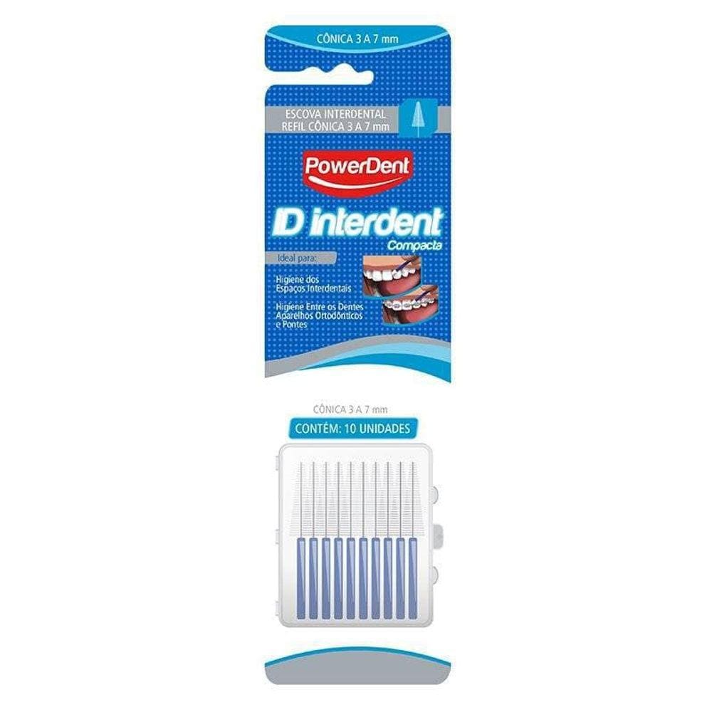 Escova Interdental Id Conica 3Mm A 7Mm Azul Powerdent