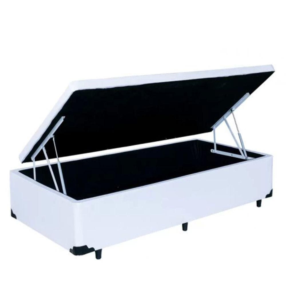 Cama Box Baú Solteiro Kyarah Síntetico Branco