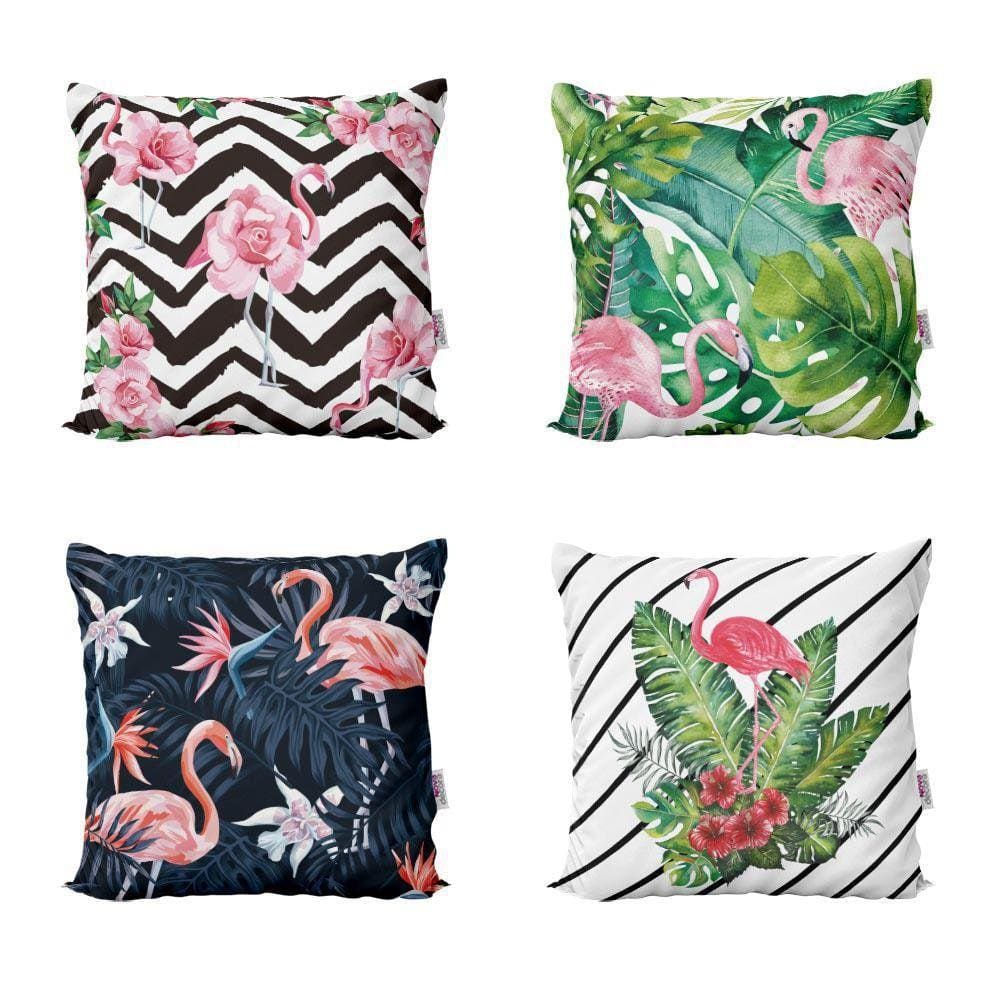 Capas De Almofadas Flamingos Decorativas Para Sofá 40X40