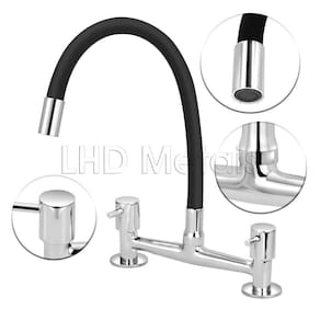Torneira Misturador Gourmet Preto Flexível Cozinha Pia Mesa