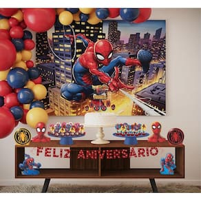 Kit Festa Homem Aranha 39 Itens Painel Faixa Enfeites Topo