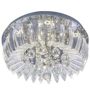 Plafon Sobrepor Led Cristal E Acrílico Greta 45Cm 24W 6500K Luz Branca Esquilos Shop