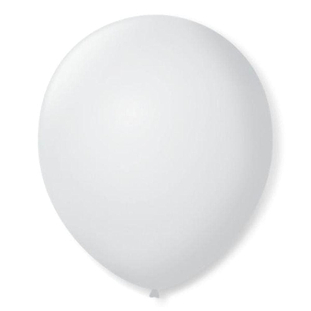 Balão / Bexiga De Látex São Roque Branco Polar - 50 Unidades