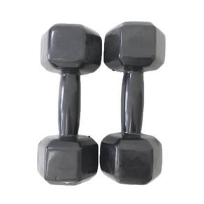 Par De Halter Dumbell Sextavado Revestido Ahead 10 Kg Preto