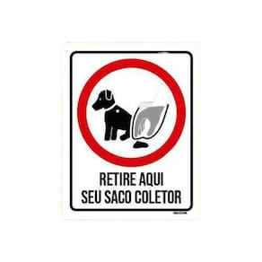 Placa Cachorro Retire Aqui Seu Saco Coletor 27X35