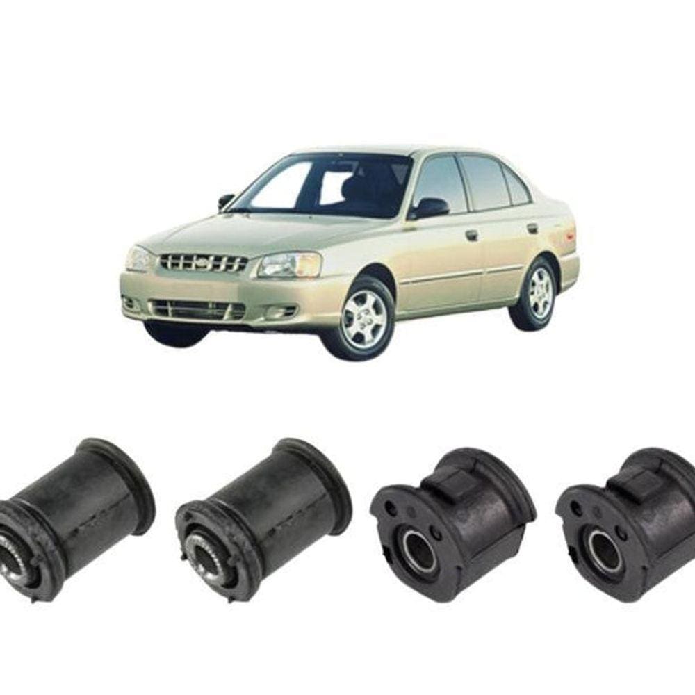 Kit 4 Bucha Bandeja Balança Dianteira Hyundai Accent 95/05