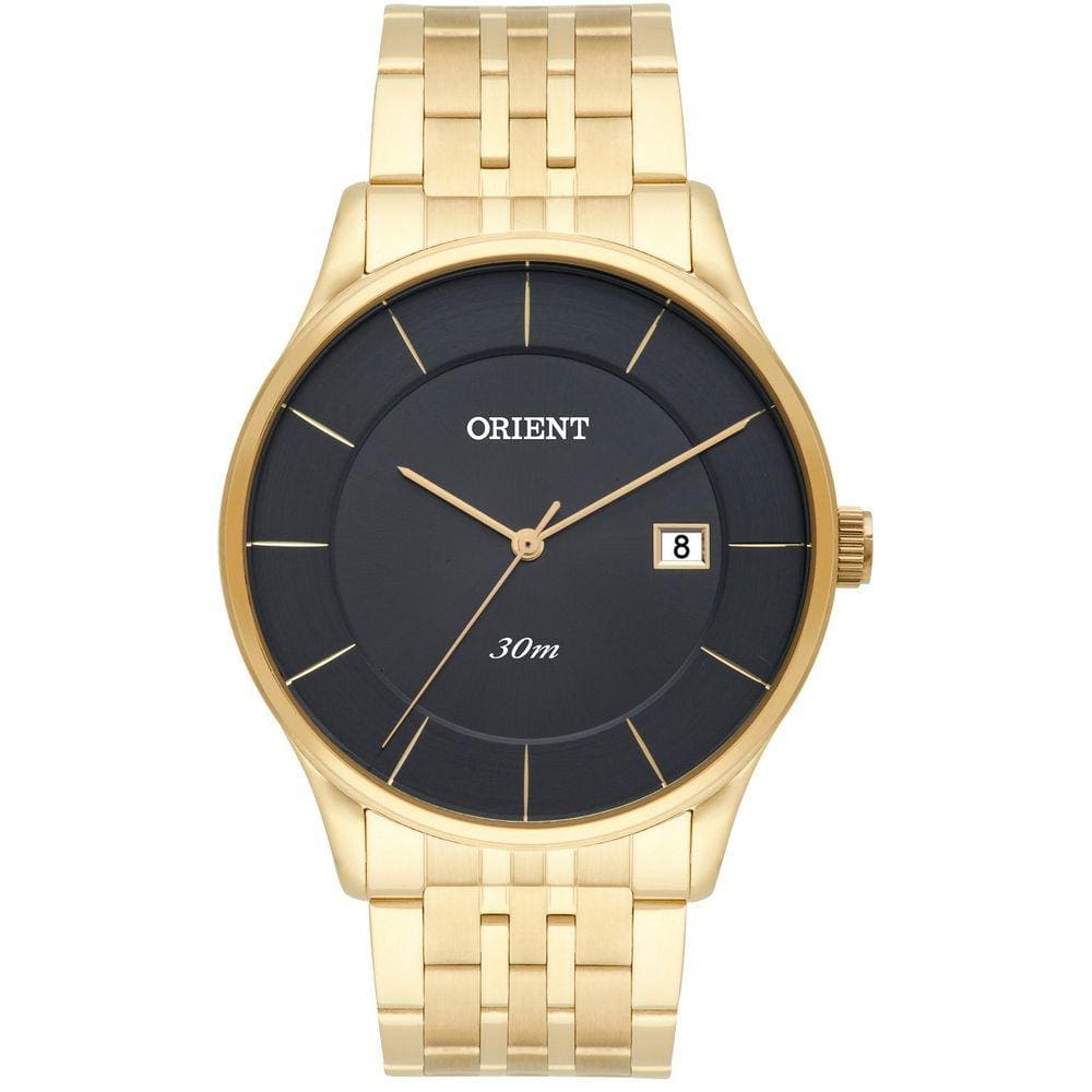 Relógio Orient Masculino Slim Mgss1127 G1kx Dourado Preto