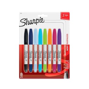 Marcador Permanente Sharpie Twin Tip Com 8 Cores