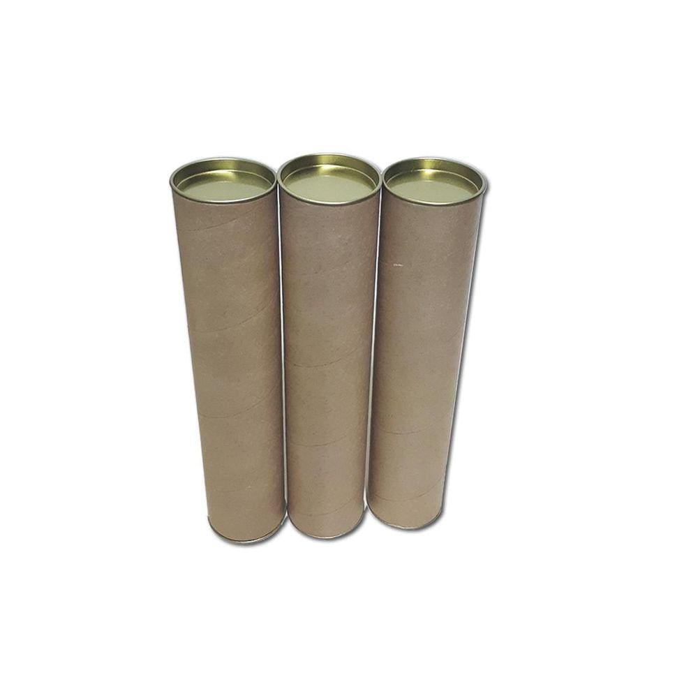 Tubo Papelão Tubete Canudo 100Cm X 6,1Cm Tampa Metal 12 Un