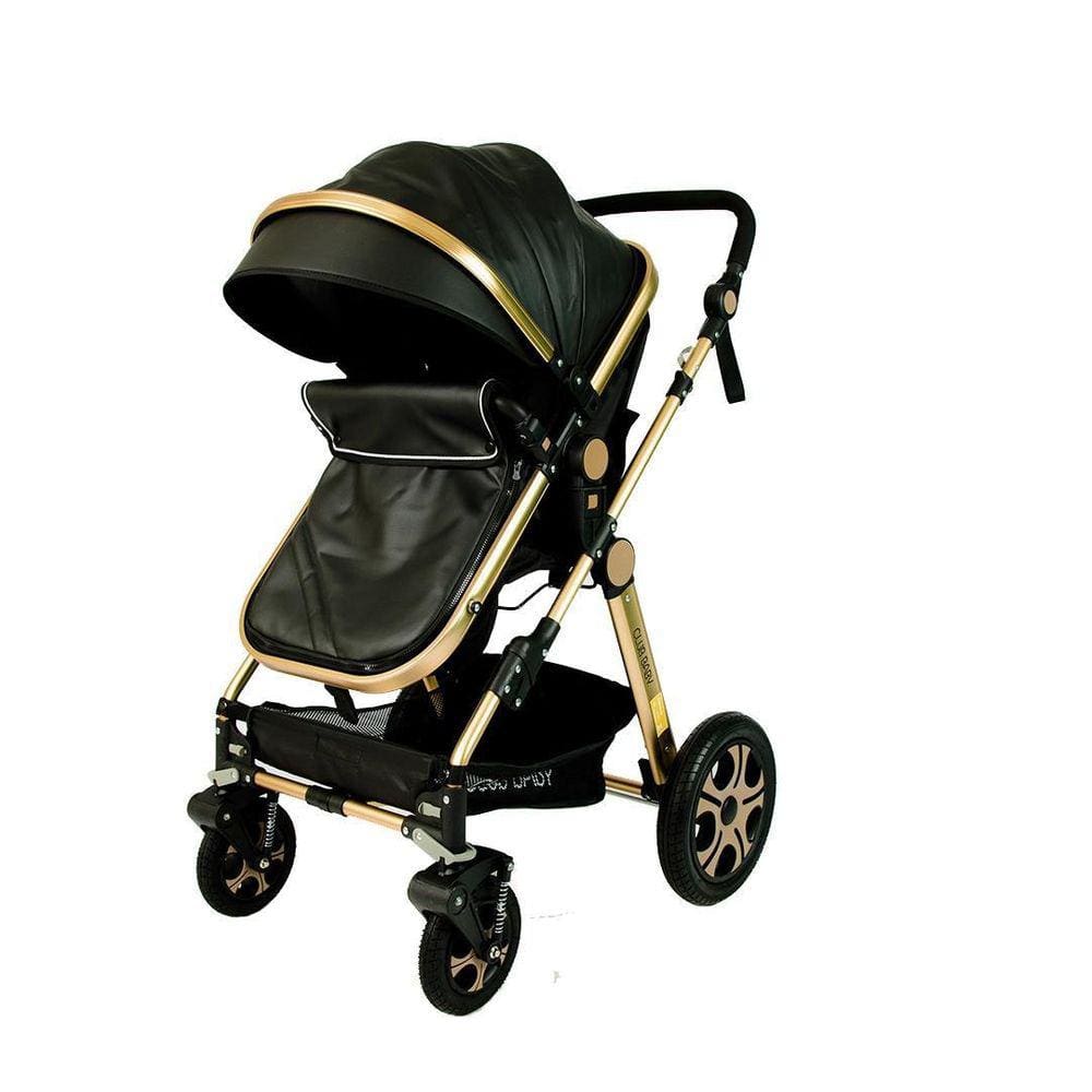 Carrinho De Bebê Golden Dourado 2 Em 1 Club Baby Preto