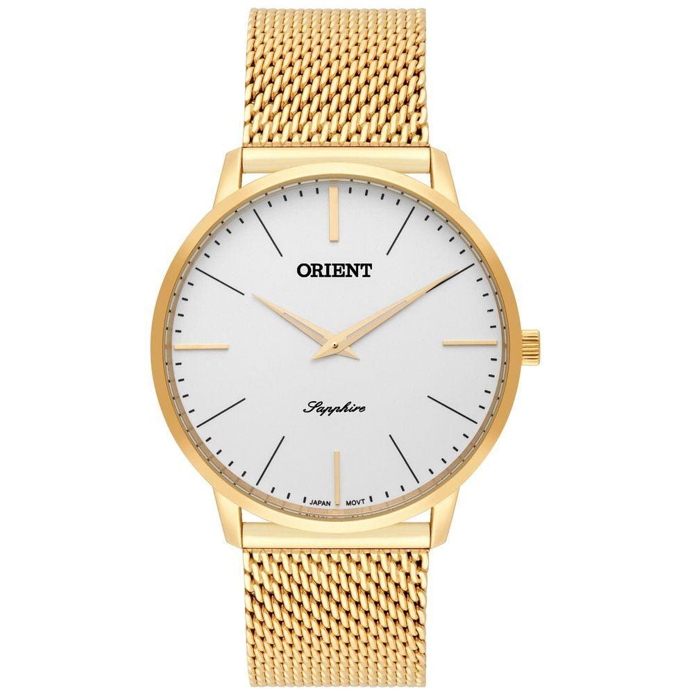 Relógio Masculino Orient Slim Mgsss005 S1Kx Safira Dourado