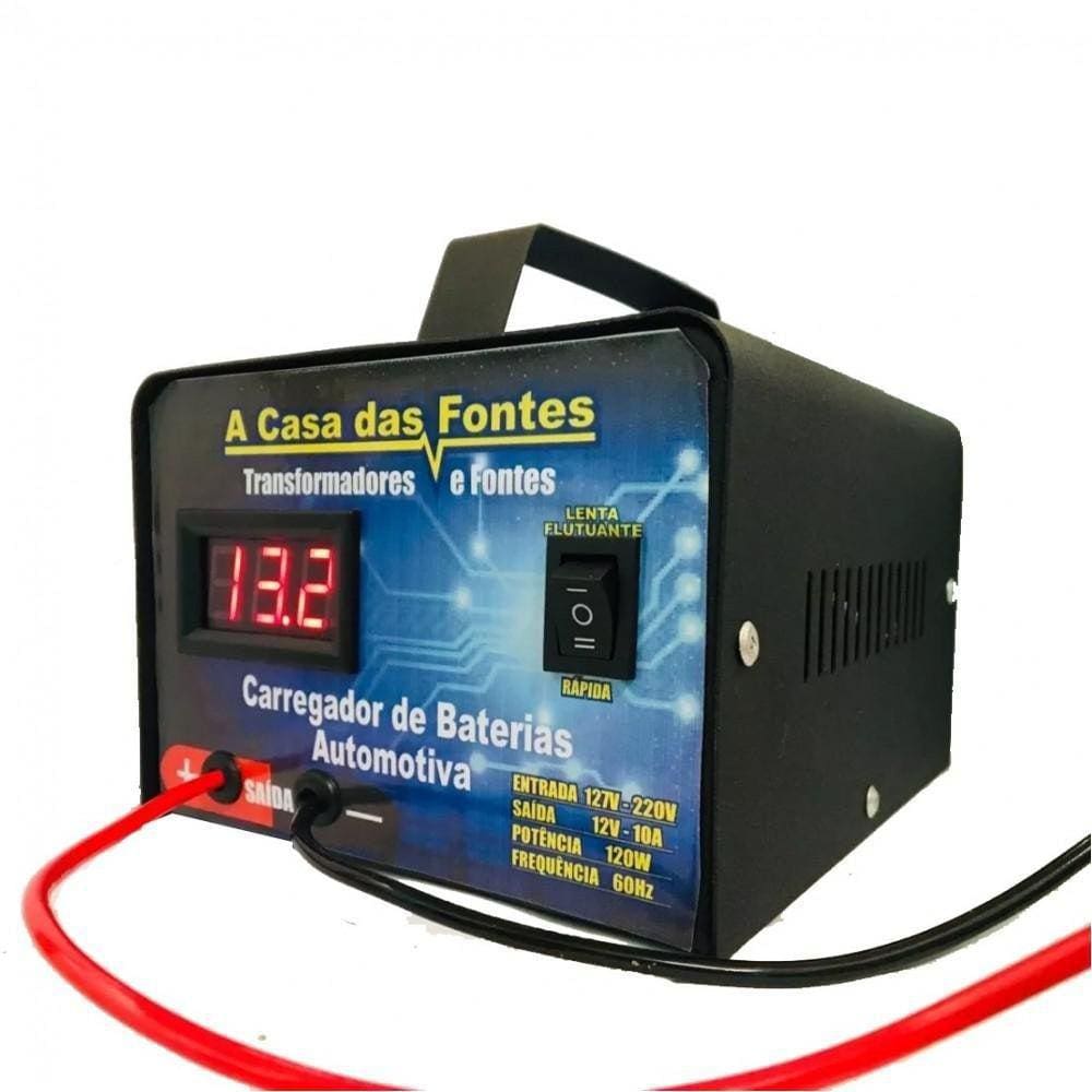 Carregador De Bateria 12V Portátil Flutuante 20Ah Automotivo