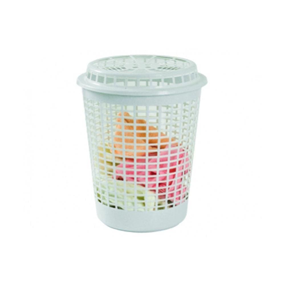 Cesto Redondo Telado 60 Litros 43 X 51Cm Com Tampa Branco