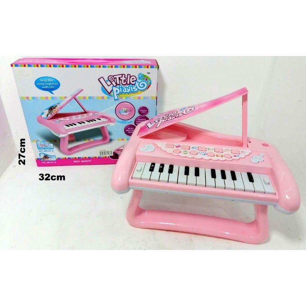 Brinquedo Piano Eletrônico Rosa Teclado Infantil Menina Azul