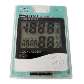 Termo Higrômetro Medidor Temperatura Umidade Relógio Digital