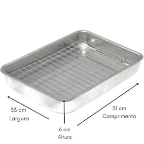 Assadeira Com Grelha Retangular De Alumínio N5