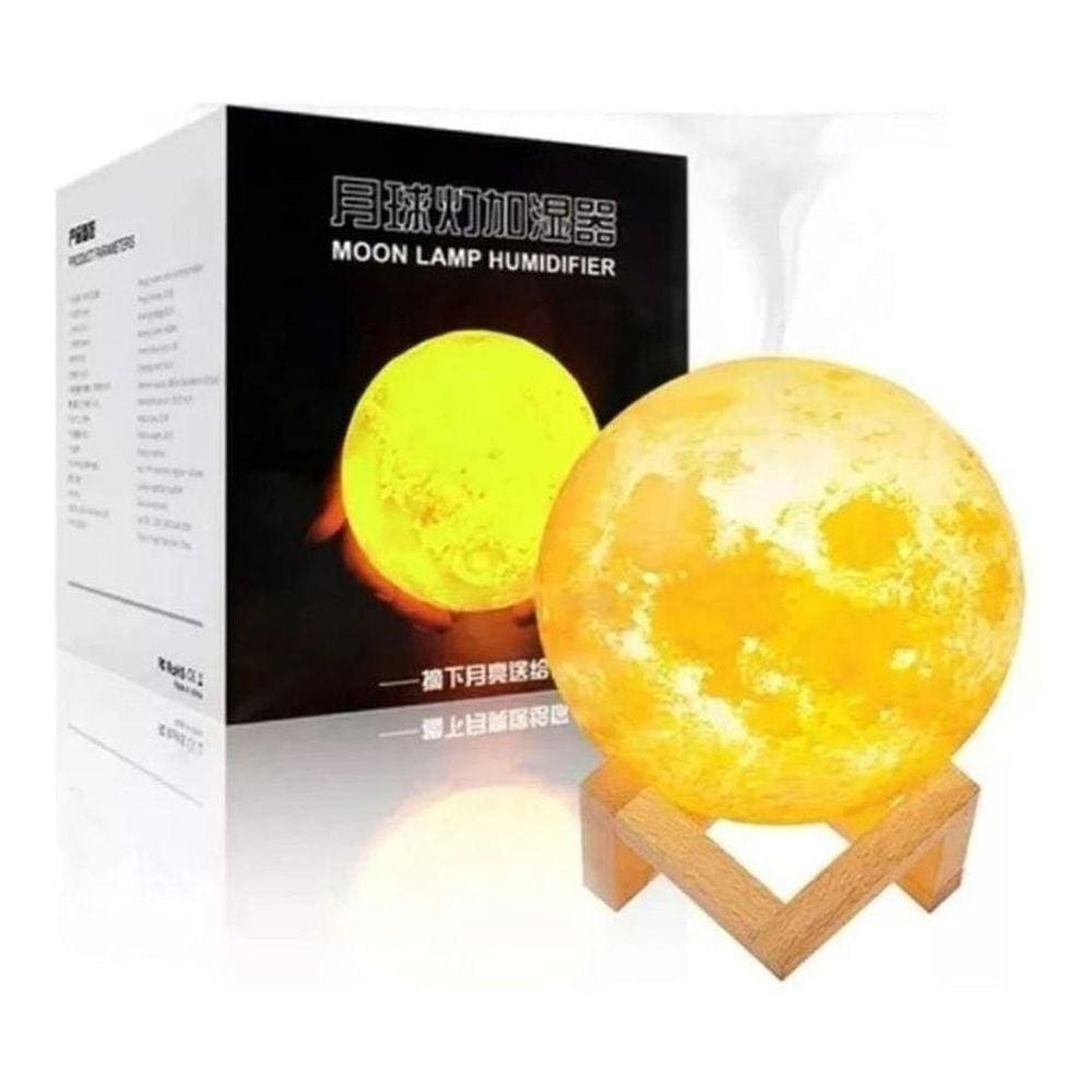 Abajur Lua Cheia 3D Difusor Umidificador Luminária De Mesa