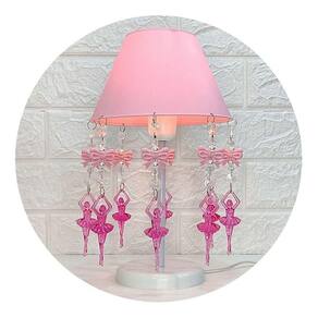 Abajur De Mesa Infantil Bailarinas Decorar Quarto Rosa Bebê