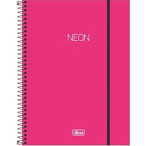 Caderno Espiral Capa Plástica 1 Matéria Neon Lilás Tilibra