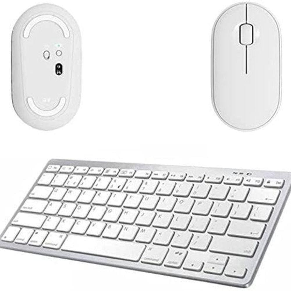 Mouse E Teclado Bluetooth Branco