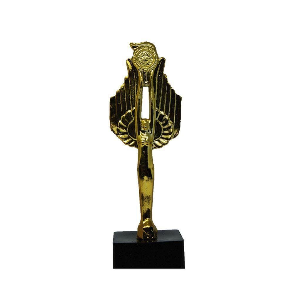 Troféu Honra Ao Mérito Dourado Placa Deusa Da Vitória 18Cms