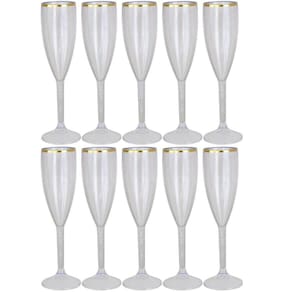 Kit 10 Taças Para Champanhe Cristal De Acrílico 160Ml
