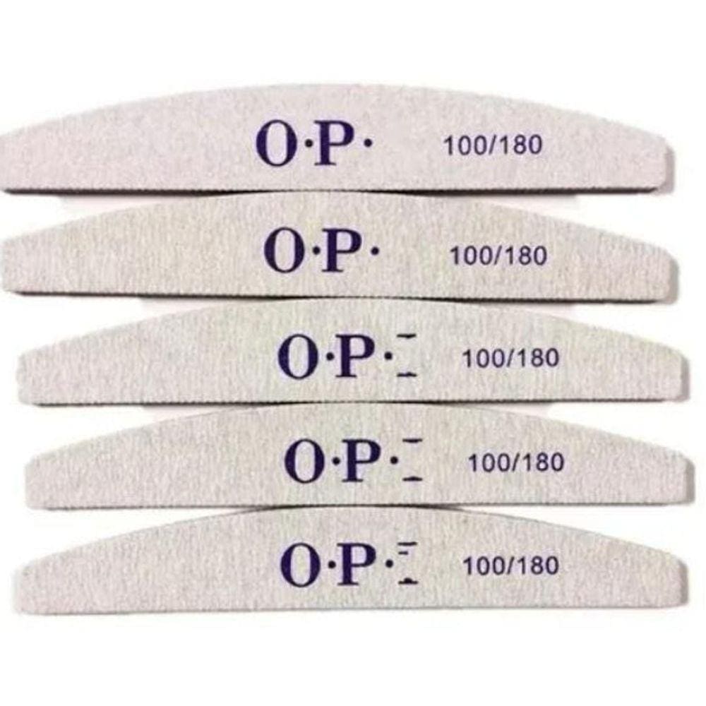 Kit 10 Lixas Boomerang Opi 100/180 O.P.I Unha Porcelana