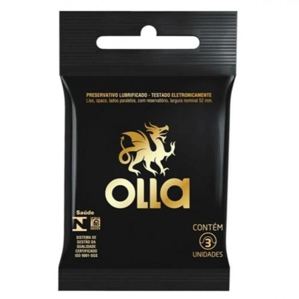 Camisinha Olla Lubrificado Com 3 Preservativos Masculinos