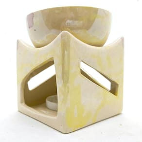 Rechô Mármore Quadrado em Cerâmica Difusor Aromaterapia 10cm