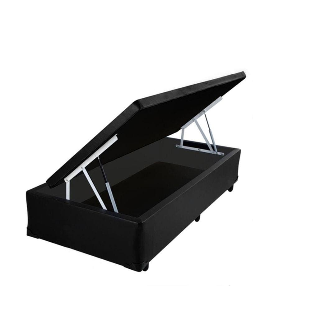 Cama Box Baú Solteiro Kyarah Síntetico Preto