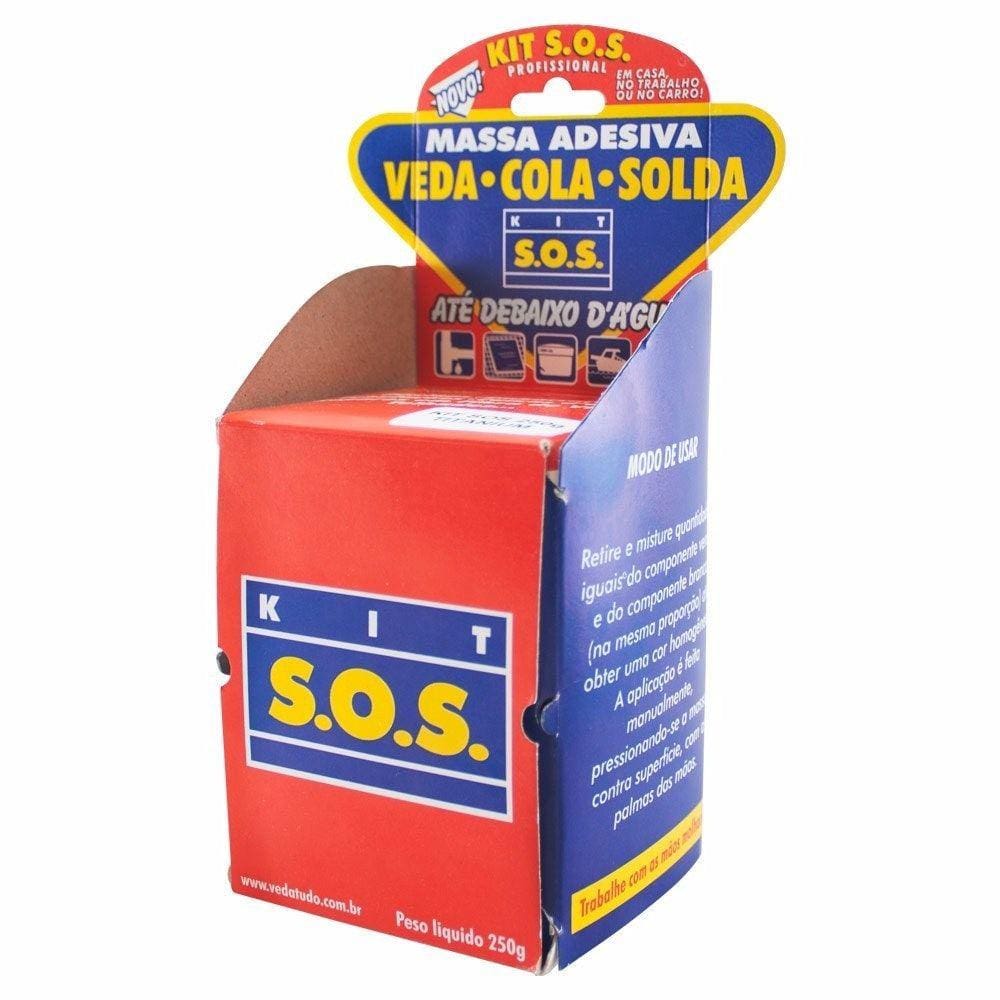 Kit S.o.s cola massa adesiva cola até debaixo d`água