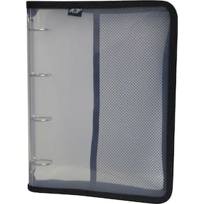 Fichário Universitário Transparente com Ziper Preto