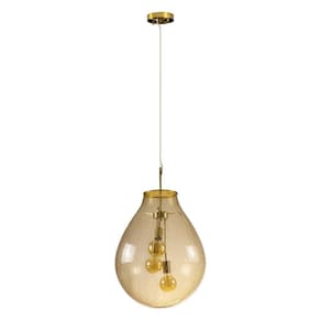 Pendente Amora Globo Vidro Gotas Starlux + 3X LED A60 BQ ZR165 ST2517