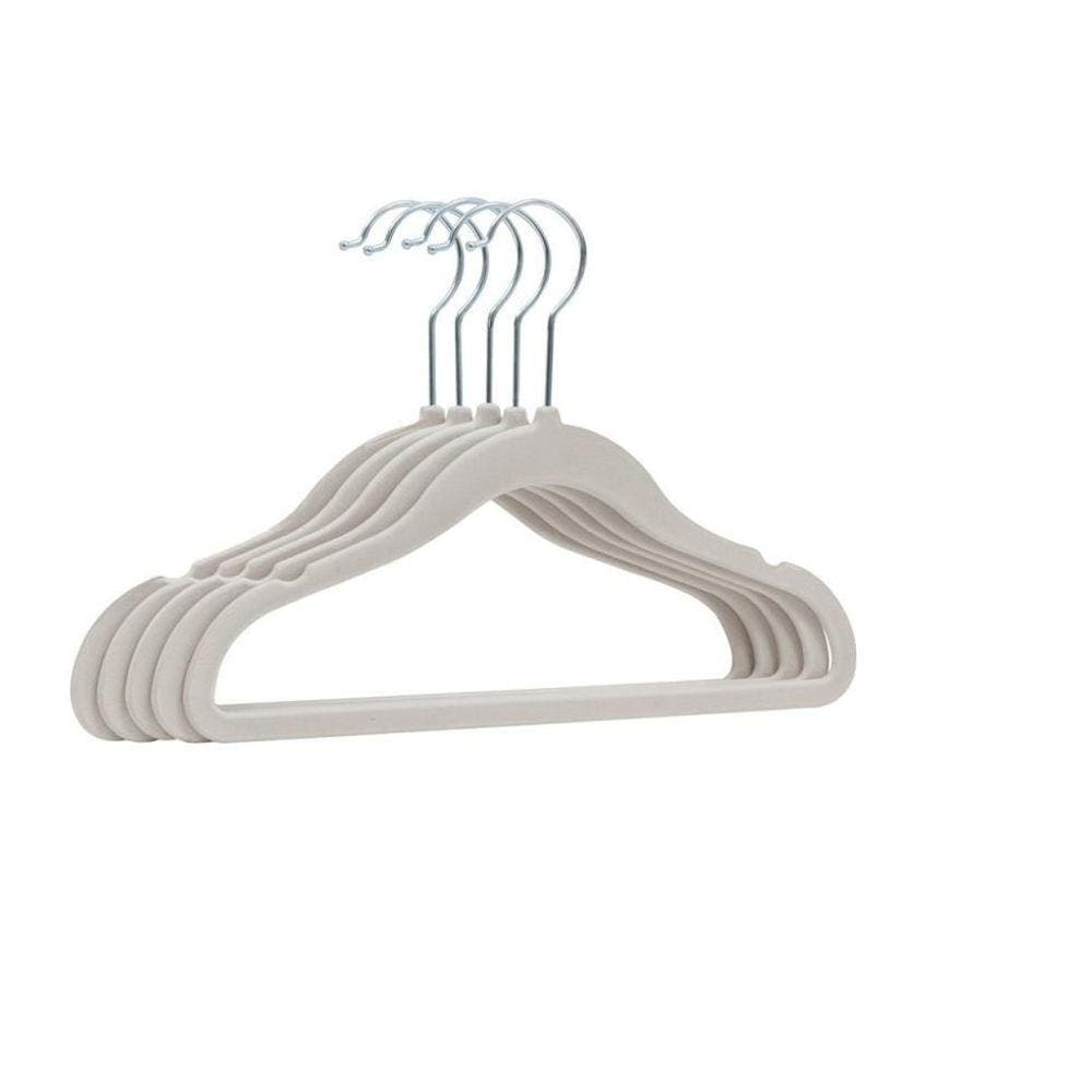 Kit 30 Cabides De Veludo Infantil Bege Antideslizante
