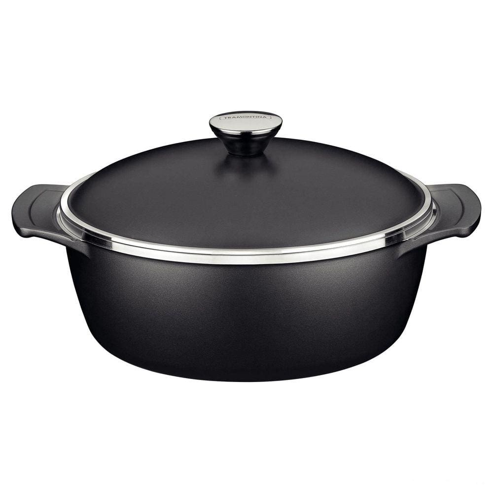 Caçarola tramontina lyon antiaderente starflon high performance preto com tampa 30 cm 6,8 L Tramontina