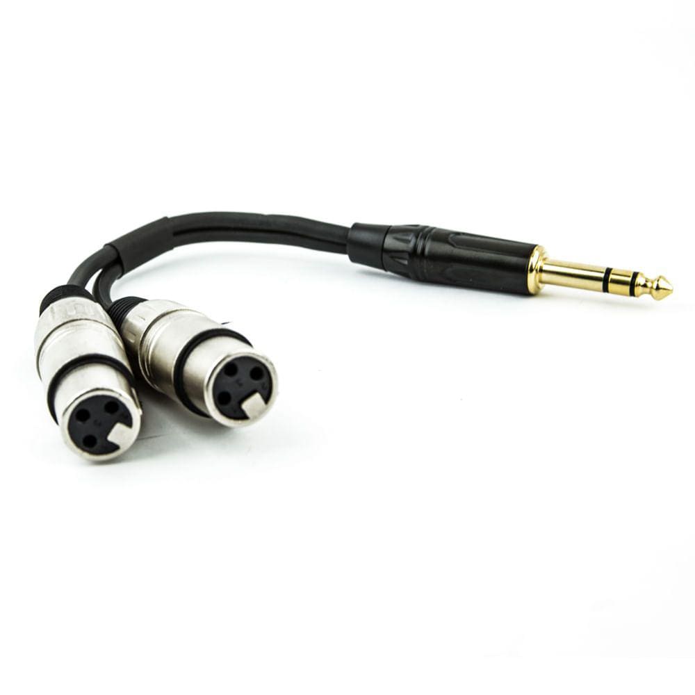Cabo P10 para 2 XLR Fêmea Mono - 10 Metros