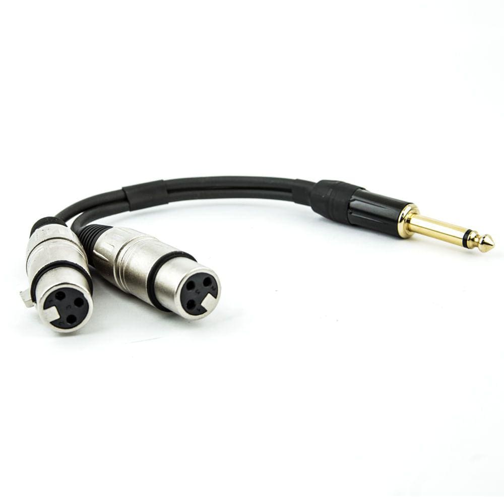 Cabo P10 para 2 XLR Fêmea Estereo - 3 Metros