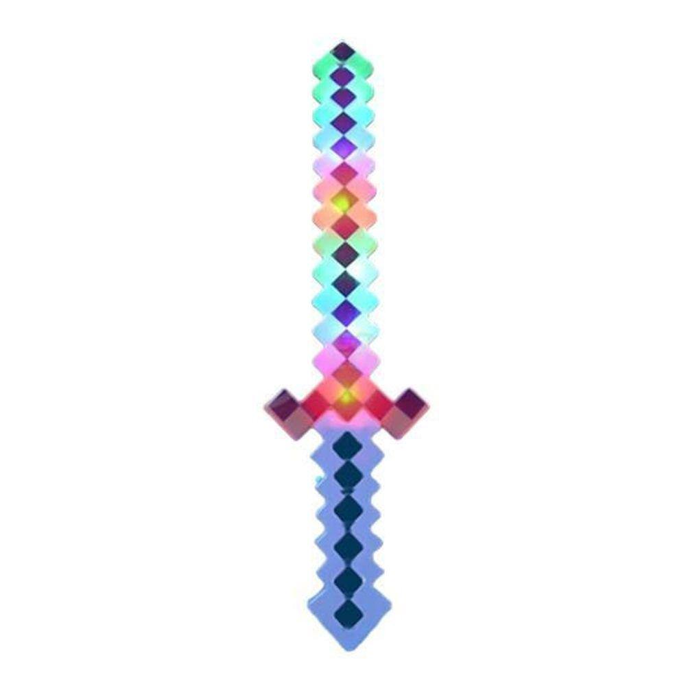 Brinquedo Espada Pixel Minecraft 58Cm Som E Luz - Azul Nº29