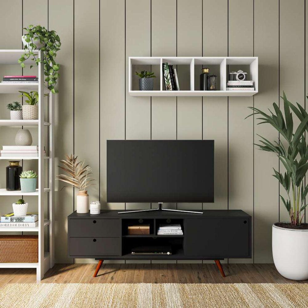 rack retrô dresden preto 162 cm