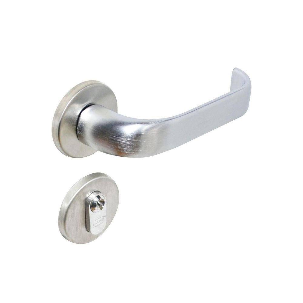 Fechadura Externa Imab Duna Roseta Redonda Escovada 40Mm