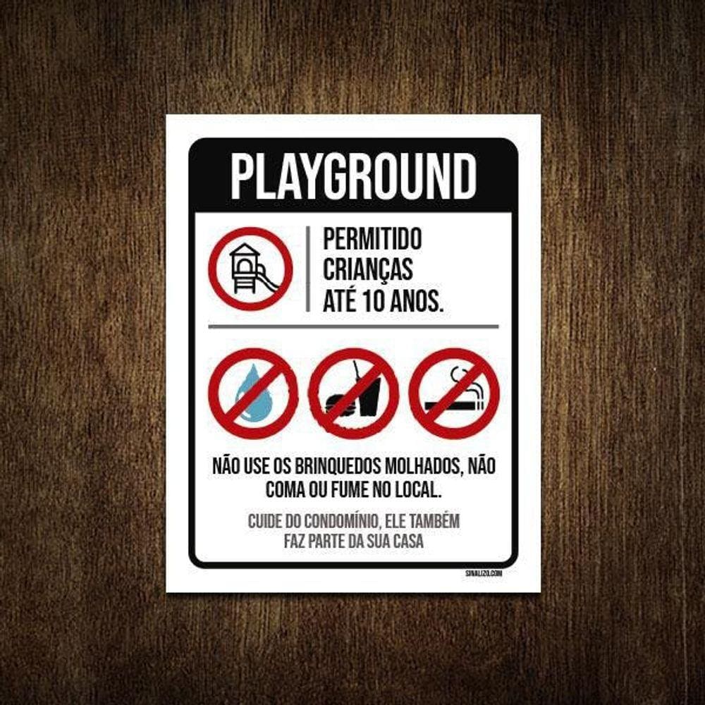 Placa Regras Normas Uso Playground 36X46