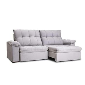 sofá 3 lugares retrátil e reclinável com usb living triton veludo cinza 230 cm