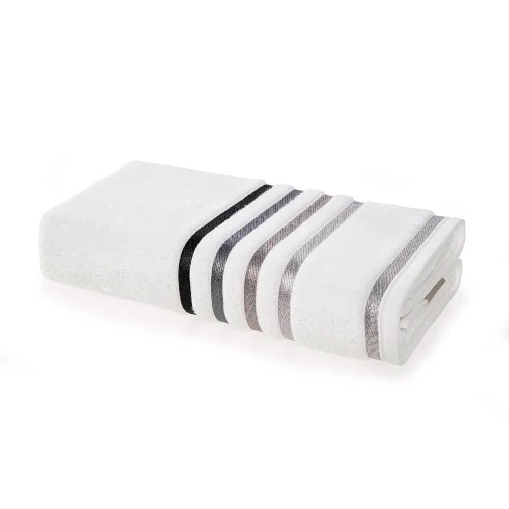 Toalha De Banho Gigante Lumina - Karsten Branco / Cinza