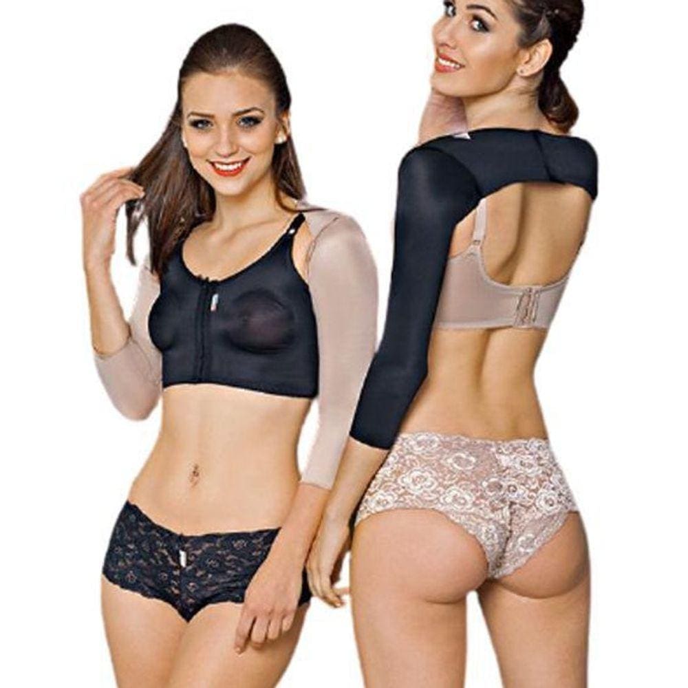 Faixa Para Braços Com Elástico Costas Mangas 7/8 Bege - G