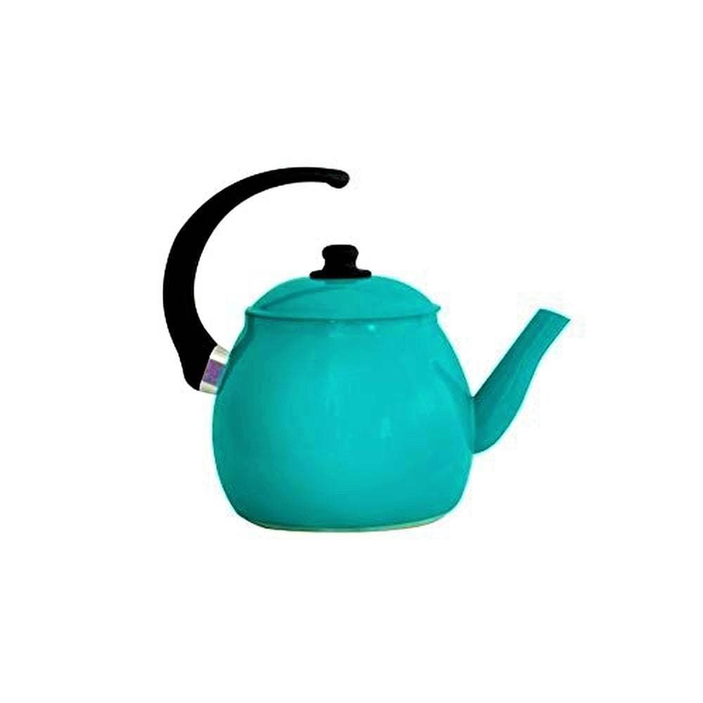 Chaleira Bule Verde Turquesa Retro Tampa Alumínio 2,4L R217
