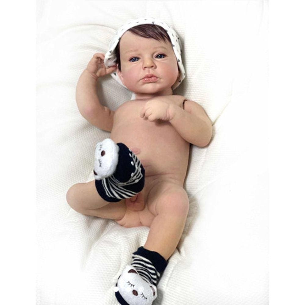 Bebê Reborn Menino Lou Lou Recém Nascido Silicone Banho