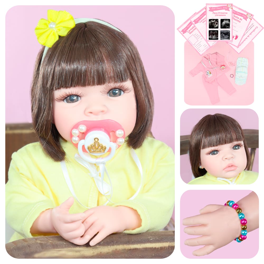 Bebê Reborn Baby Doll Recém-Nascido 3D-49