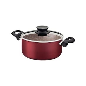 Caçarola Tramontina Paris Antiaderente Starflon Max Vermelho com Tampa de Vidro 20 cm 2,9 L Tramontina