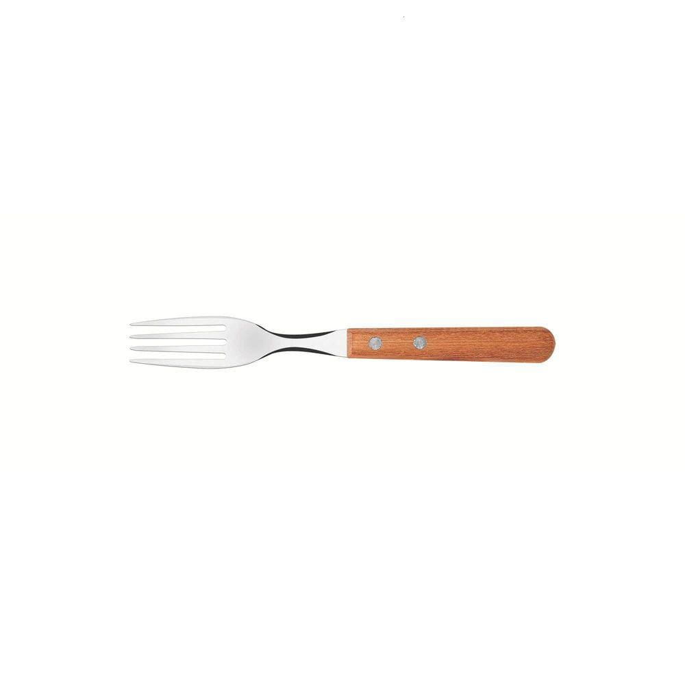 Conjunto de Garfos de Mesa Tramontina Dynamic com Lâminas em Aço Inox e Cabos de Madeira Natural 3 Peças Tramontina