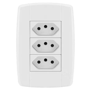 Tomada Tripla Ilumi Linha Lev 10A Monobloco Fácil Instalação